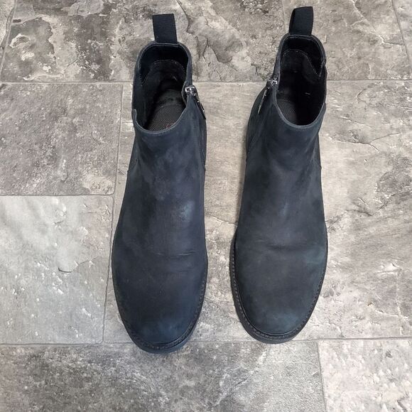 Blondo Waterproof Grant Black Nubuck Leather Chelsea Zip Ankle Boots Booties 8 - Picture 5 of 9